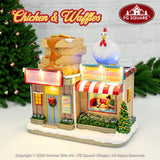 Chicken and Waffles Restaurant Animated Christmas Village Decoration