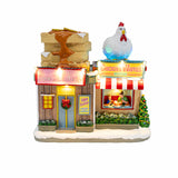 Chicken and Waffles Restaurant Animated Christmas Village Decoration