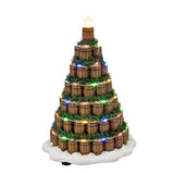 Whiskey Barrel Christmas Tree with LED Lights