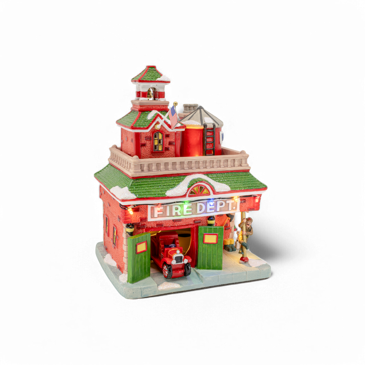 Vintage Fire Department Christmas Village